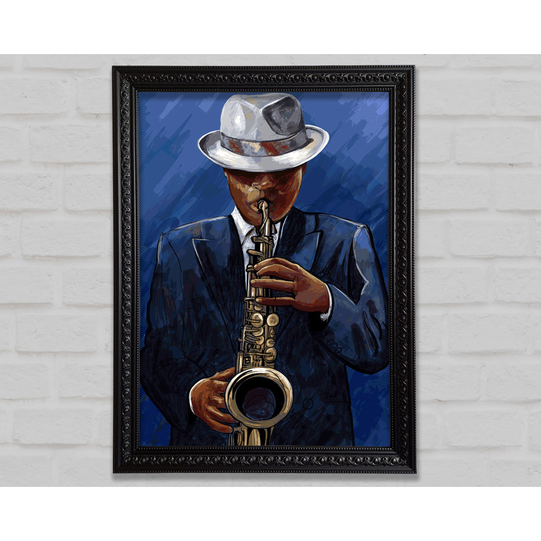 Loves Playing The Saxophone - Einzelner Bilderrahmen Kunstdrucke