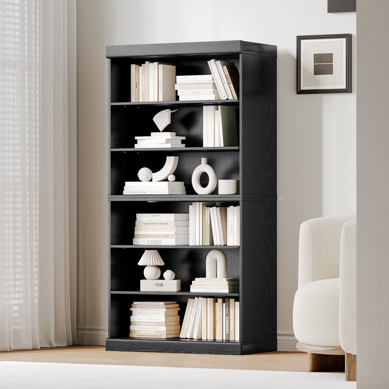Bibliothèque 62 po H x 31 po, (6 tablettes) H 157,5 po x l 78,7 po x P 40,6 po, Noir