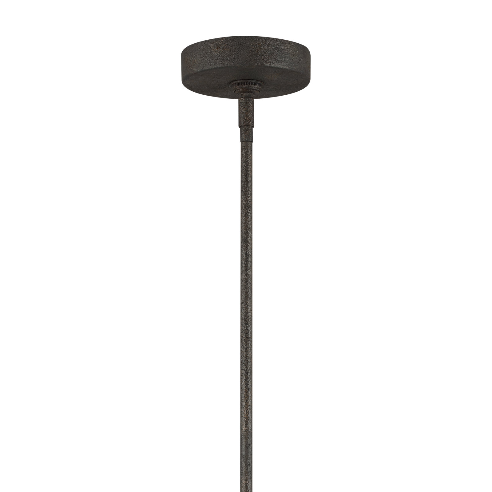 Single Light Glass Steel Dimmable Pendant, Dark Weathered Iron