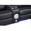 Canapé modulaire inclinable électrique Lacrosse avec haut-parleur Bluetooth et DEL en bois et métal noir-1767068662