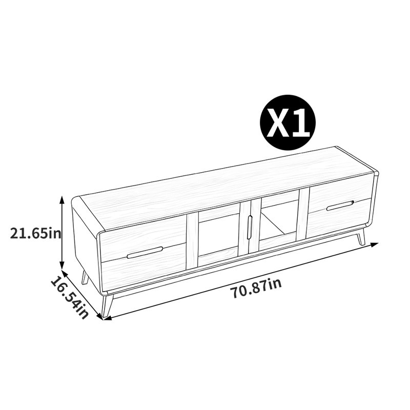 European style solid wood TV stand