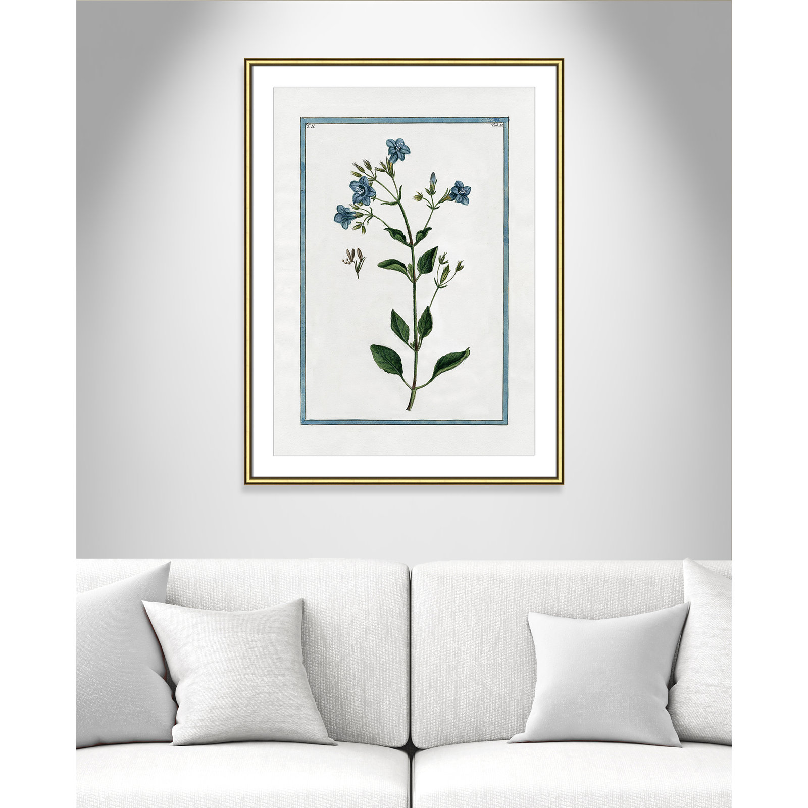 Colombe "Shabby Elegance Botanical II" Print, Gold Framed, 26.75" W x 36.75" H