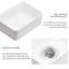 TOPCRAFT 15.75" L White Rectangular Bathroom Ceramic Sink Vanity Basin