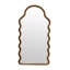Miroir arqué unique en bois au design exquis et aux reflets transparents