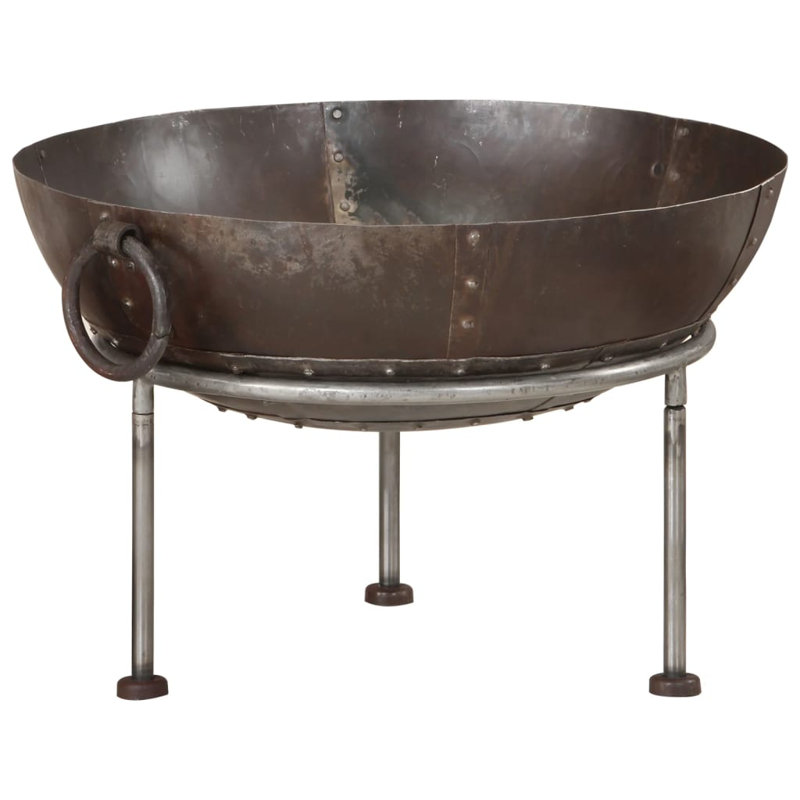 Round Wood Burning Smokeless Fire Pit, Brown