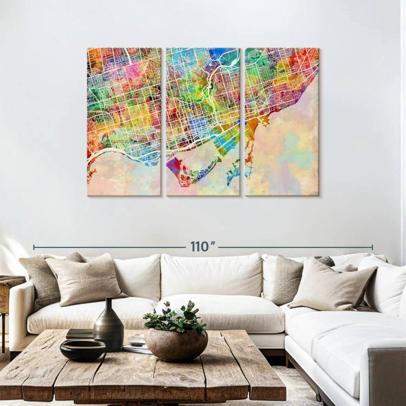 Aliaz Toronto Street Map I, 48" H x 74" W