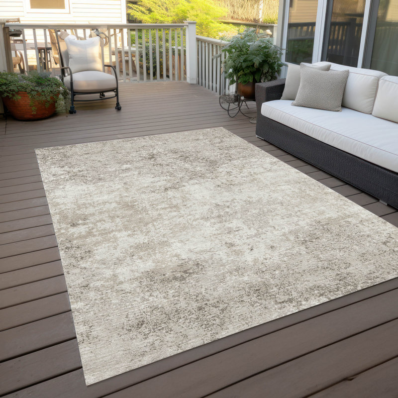  Tapis noir intérieur / extérieur lavable à la machine Chayden ACN1027, Rectangle 9 pi x 12 pi