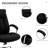 Computer Desk Work Chair, Black, Adjustable 43.25"-47.25" Height, Lumbar Back Support, Linen Material, 360° Swivel, Comfortable Chair For Office Workspace, Height. Black Seat, 264 Lbs Max Load