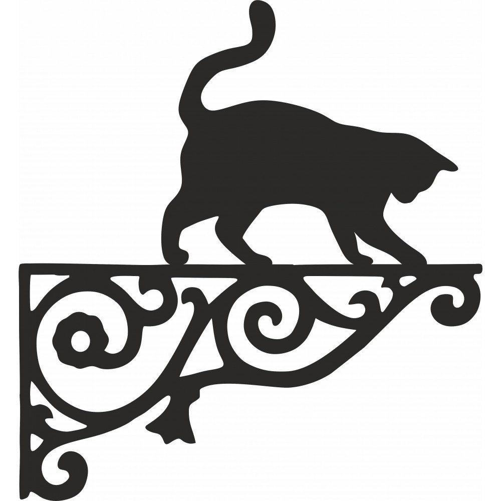 Cat on Edge Ornamental Bracket