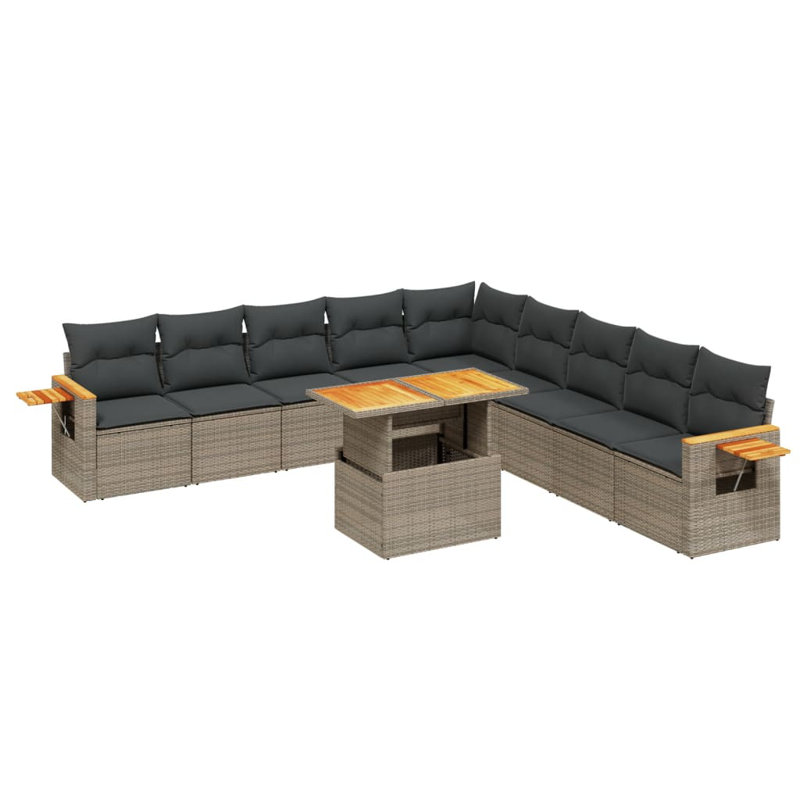 Grand canapé modulaire en rotin PE Vidaxl