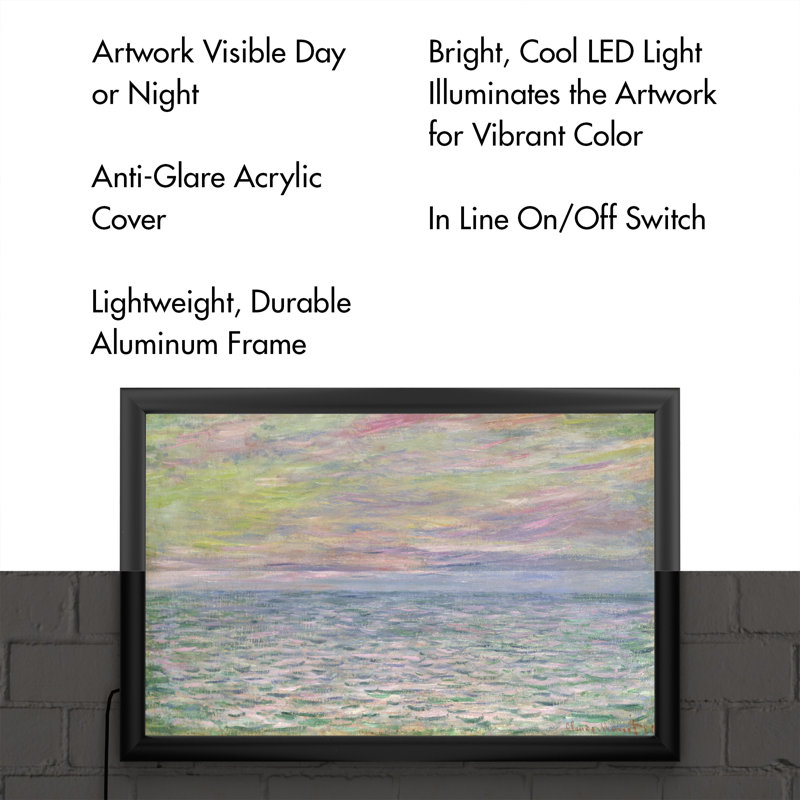 Reproduction d’art sur toile encadrée "coucher de soleil a Pourville" par Claude Monet