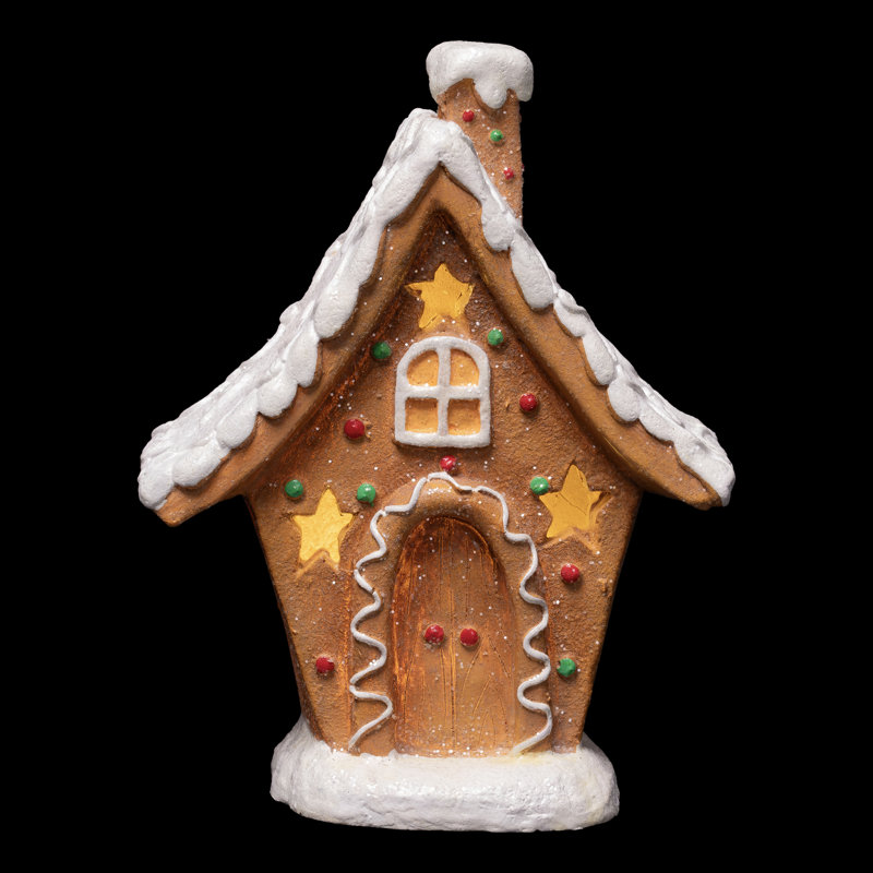 LED Lighted Gingerbread House With Star Windows Christmas Decoration - 7.25"