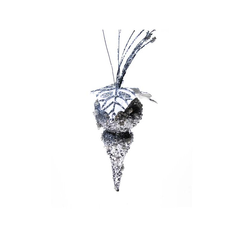 18cm Finial Ornament, Silver