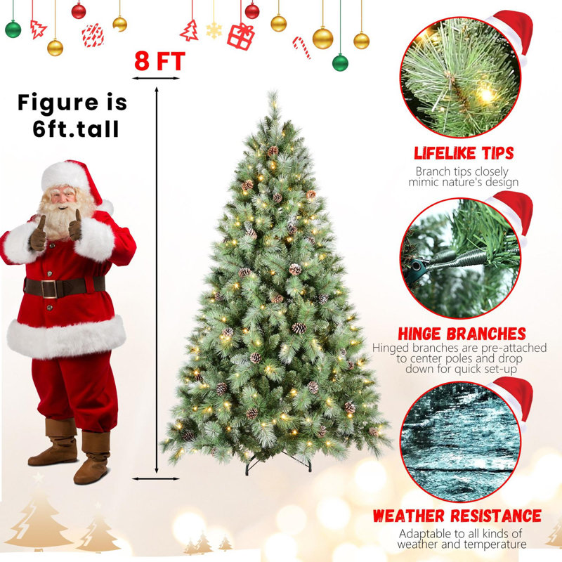 Arbre de Noël décoratif artificiel 7 pi, H 77,3 pi