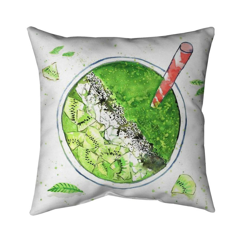 Green smoothie - 16"x16" Throw pillow cover - Poly twill - Print on demand