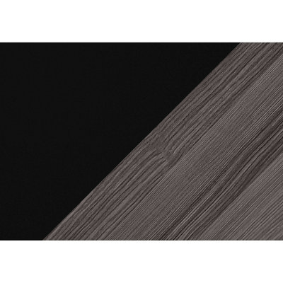 Table d'appoint pour bureau ou chambre, tablette à deux niveaux, plateau en bois gris, structure noire, profondeur 59 cm, hauteur 56 cm.