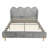 Full Size Velvet Upholstered Platform Bed Frames with Wingback & Scalloped Edges – Modern Minimalist Design, No Box Spring Needed, Black-1672957258-1672957253