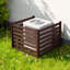Clôture d'intimité en bois, clôture de climatiseur de 48 po x 37 po, écran d'intimité en bois massif à 3 panneaux avec piquets en métal, structure en acier, clôture à poubelle convenant au jardin, à la piscine