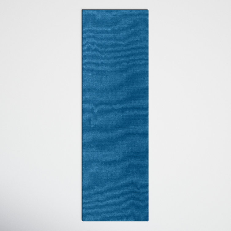 Crowe Handmade Wool Dark Blue Performance  Area Rug