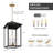 3-Light 21.2”H Black Outdoor Hanging Lantern With Clear Glass