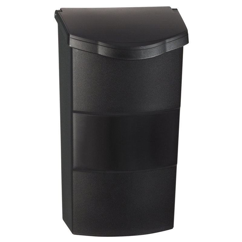 Black Medium Locking Wall Mount Plastic Mailbox
