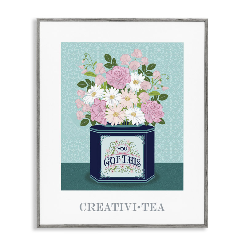 Créative, thé avec message d'encouragement, estampe numérique, design par Lara Beeston, H 30 po x l 24 po