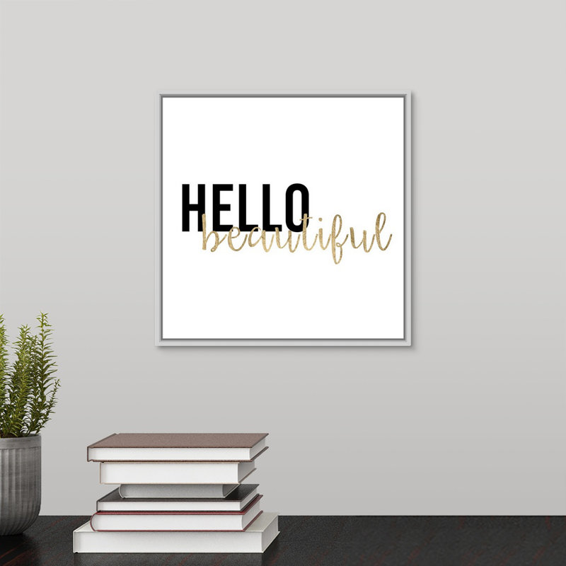 « golden quote i », art textuel sur toile, Cadre blanc, H 11,7 po x l 11,7 po x P 1,75 po