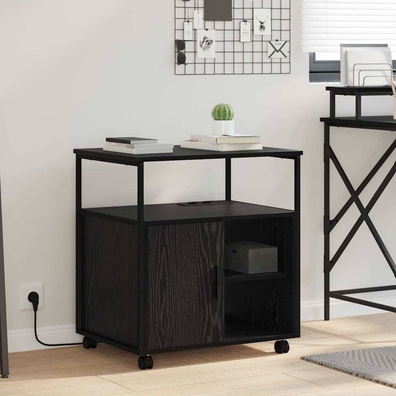 Storage Cabinet, Black Oak