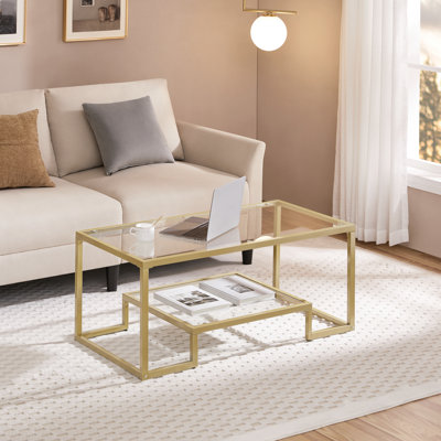 Ailer Glass Top Coffee Table