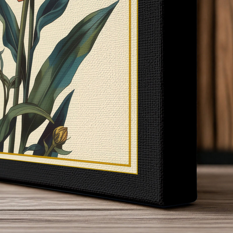 Carnation Bloom Study Botanical - Wrapped Canvas, 18x12 - 45.7 x 30.5 cm, Black Border