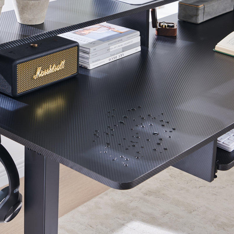 75" L-shaped Electric Standing Desk With Smart Hub & Height-adjustable Design, Black