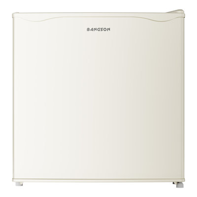 BANGSON 1.6 Cu.Ft Mini Fridge with Freezer, Reversible Door Compact Refrigerator for Dorm, Office, Bedroom, Apartment，White