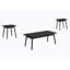 Ensemble de table, ensemble de 3 pièces, café, bout, côté, décor, salon, stratifié noir, Mid-Century, moderne-860632049