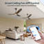 Ventilateur de plafond intelligent avec lumière et télécommande, télécommande et application, pales en bois massif, moteur à courant continu réversible-1791294301-1807521273
