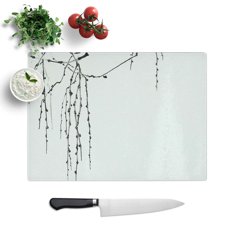 Glass Drooping Tree Branches by Watanabe Seitei Chopping Board, 39 cm W x 28.5 cm L