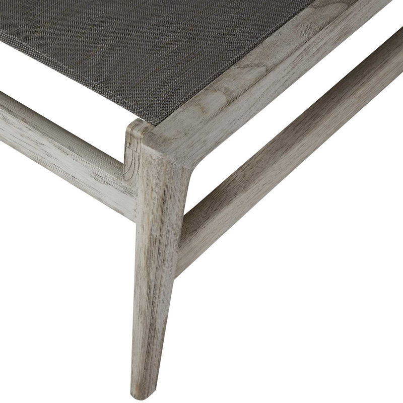 Coast Reclining Chaise Lounge, Oyster Teak/Gray Sling