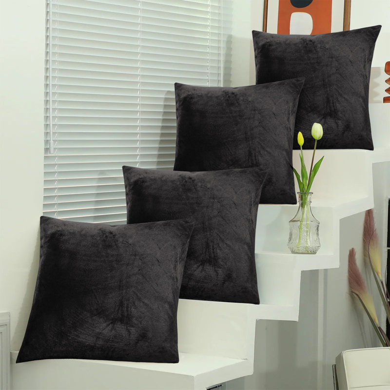 Square Scatter Cushion Cushion Cover, Black