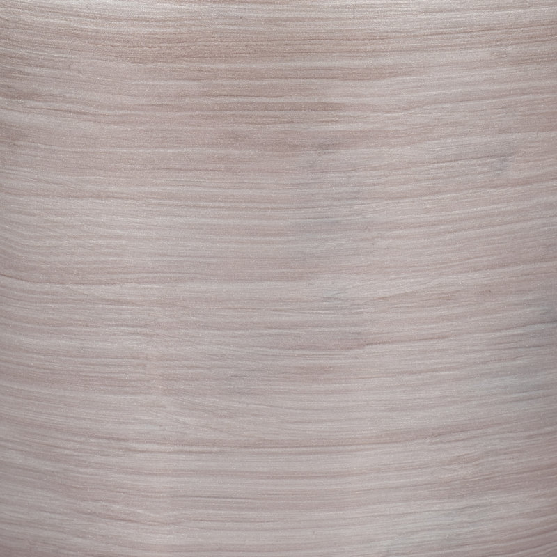 Vase Glass and Mango Wood Ribbed Neck Glossy Finish Modern Home Office Decor - 16" Pink