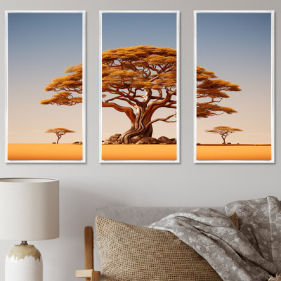 Arbre africain, arbre IV - ensemble d'art mural sur toile, arbre africain
