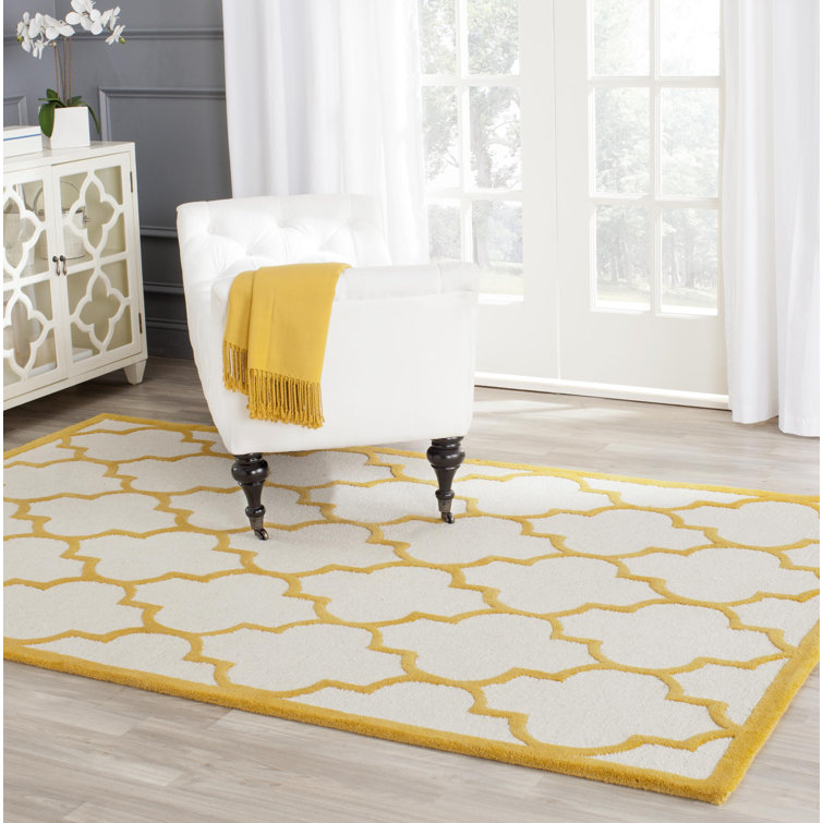 Rotteck Geometric Wool Hand Woven 91cm X 152cm Area Rug