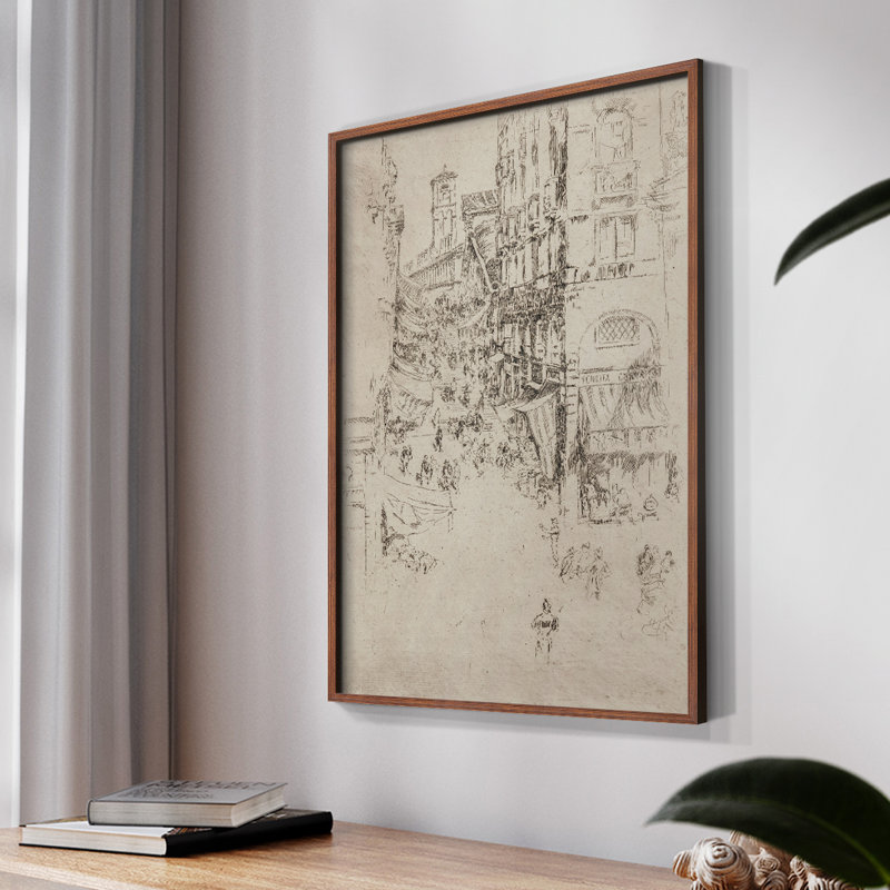 "Croquis rétro Lxxxv" sur papier, Noyer, H 14 po x l 11 po