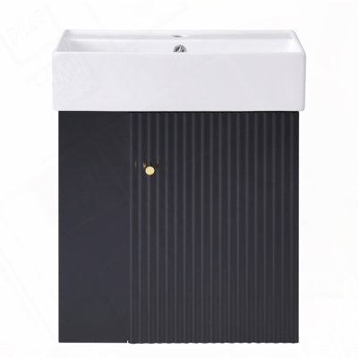 Meuble-lavabo flottant avec lavabo en céramique