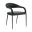 Ensemble de deux fauteuils de salle à manger rembourrés en polyester gris et noir-849608451-849608450