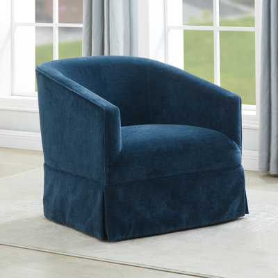 Delaplaine 30.5" Wide Polyester Swivel Barrel Chair