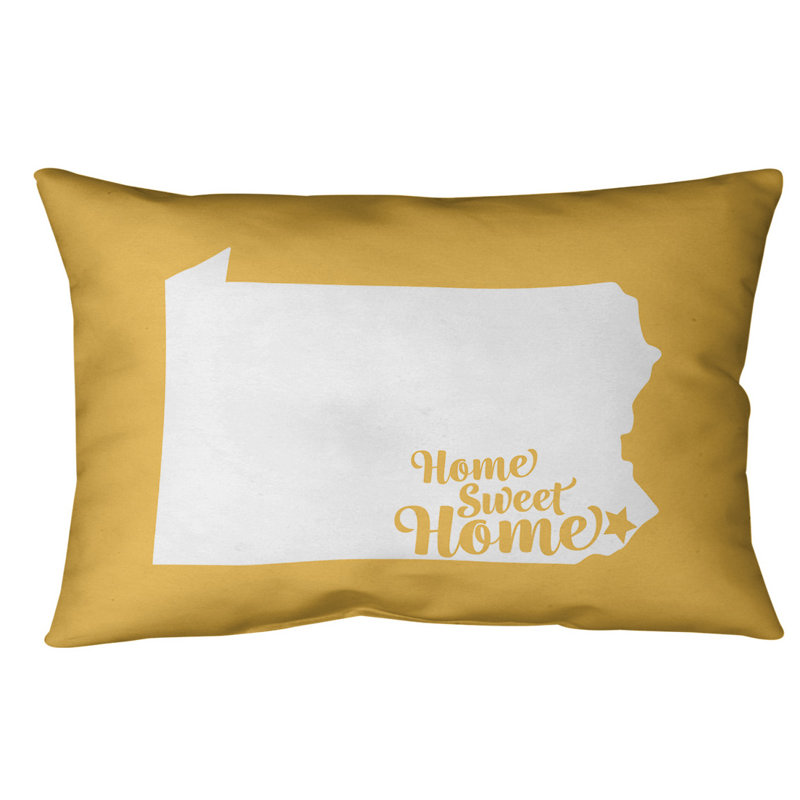 Coussin lombaire intérieur/extérieur doux pour la maison, Philadelphie, Jaune