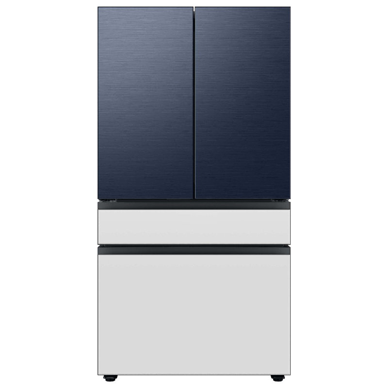 Samsung Bespoke 29 cu. ft. Smart 4-Door Refrigerator with AutoFill Water Pitcher and Custom Panels Included, White Glass