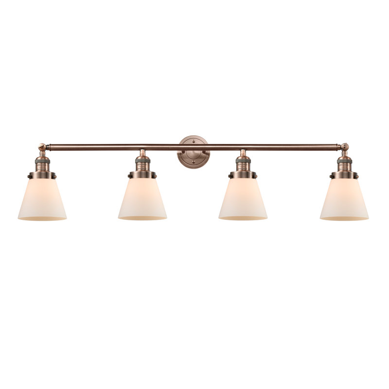 Gaudette 4 - Light Dimmable Vanity Light, Smoked, Antique Copper, 6 Watt Vinage LED Bulb