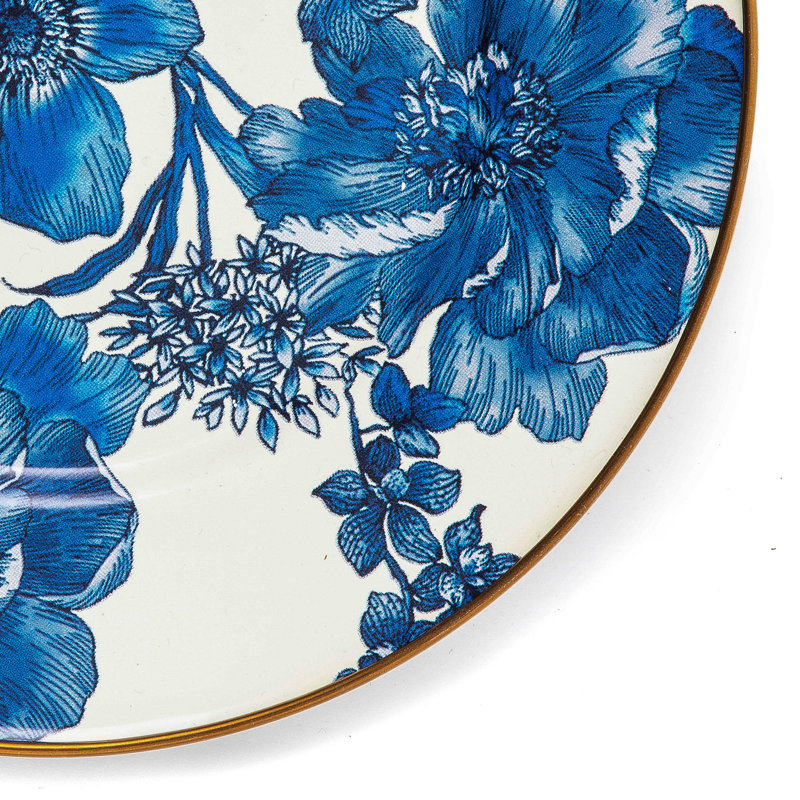 English Garden Enamel Salad/Dessert Plate, Blue/White