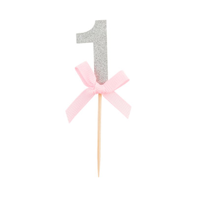 Articles de restaurant - petits gâteaux de 3,5 po x 1,5 po, 10 paillettes numéro 1 - avec nœud, pour les fêtes, les anniversaires ou les fêtes de naissance, gâteaux d'anniversaire en papier argenté, décorations de pâtisserie