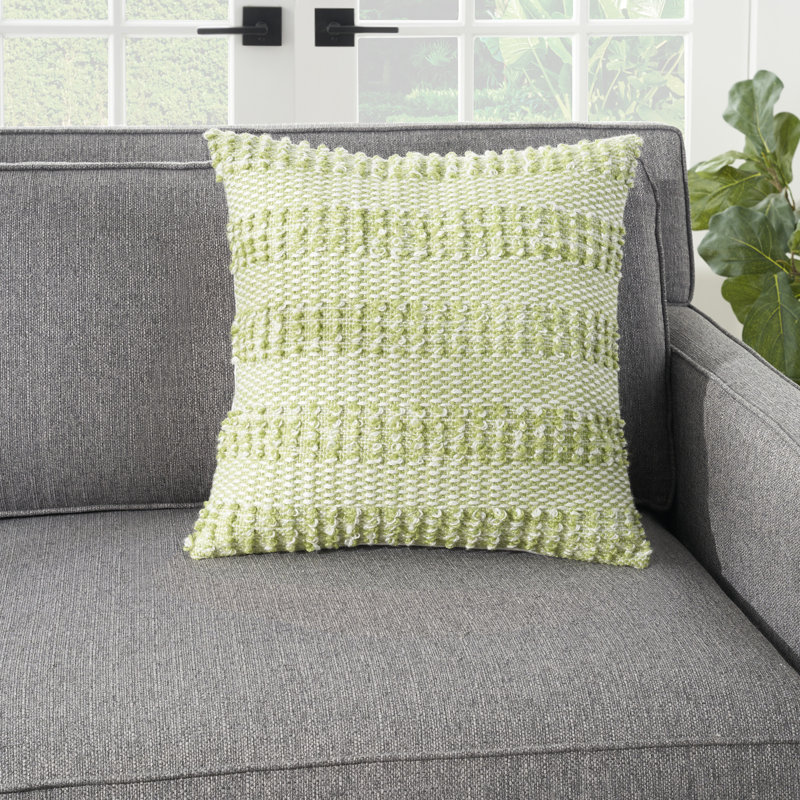 Square Cotton Pillow Cover & Insert, Green